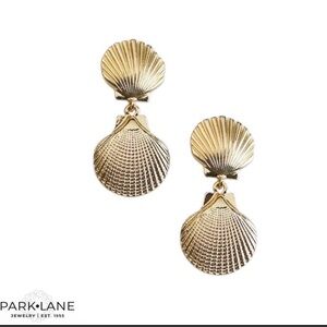 Park Lane Mermaid Shell Dangle Earrings In Goldtone NIB
